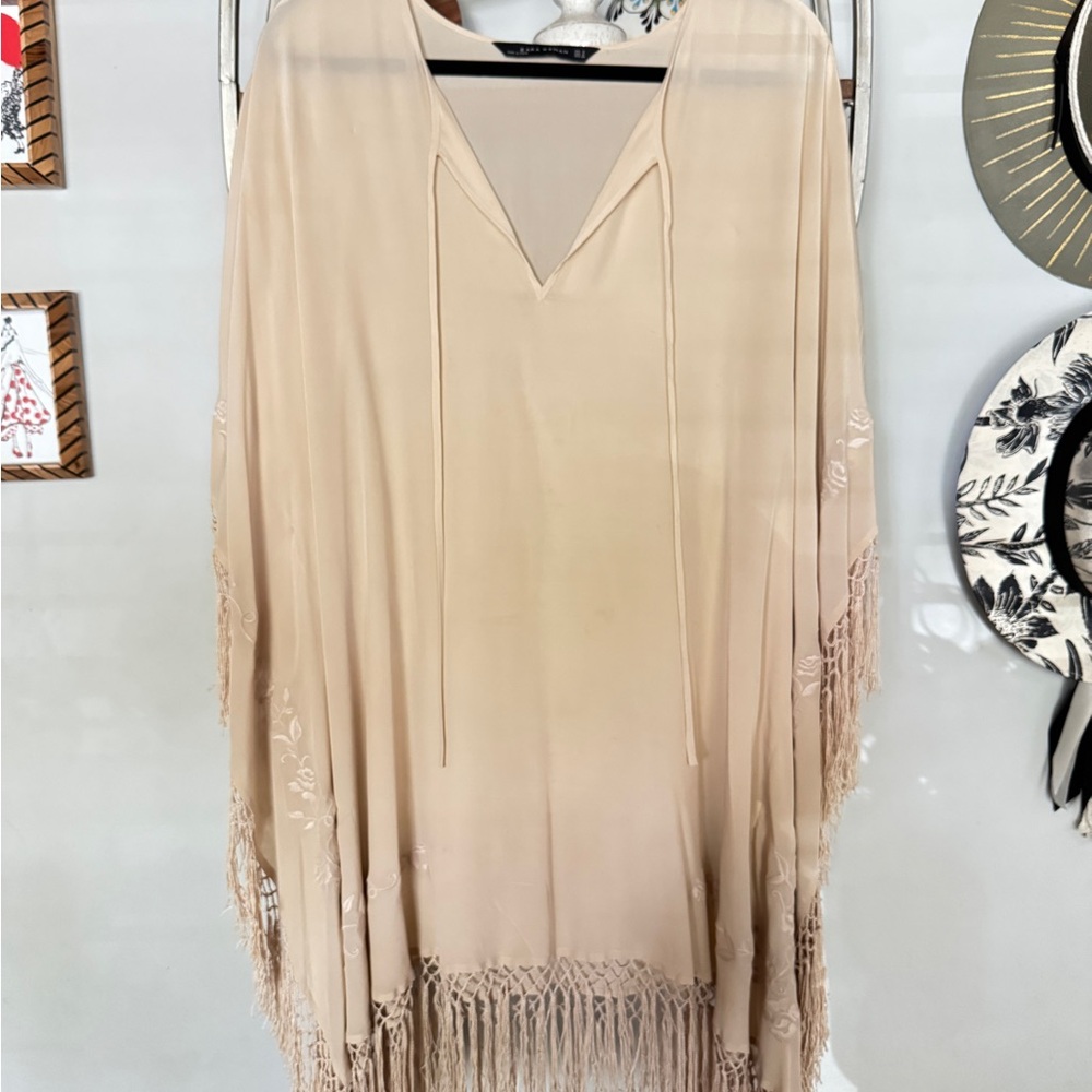 Zara Beige Dress with Fringe